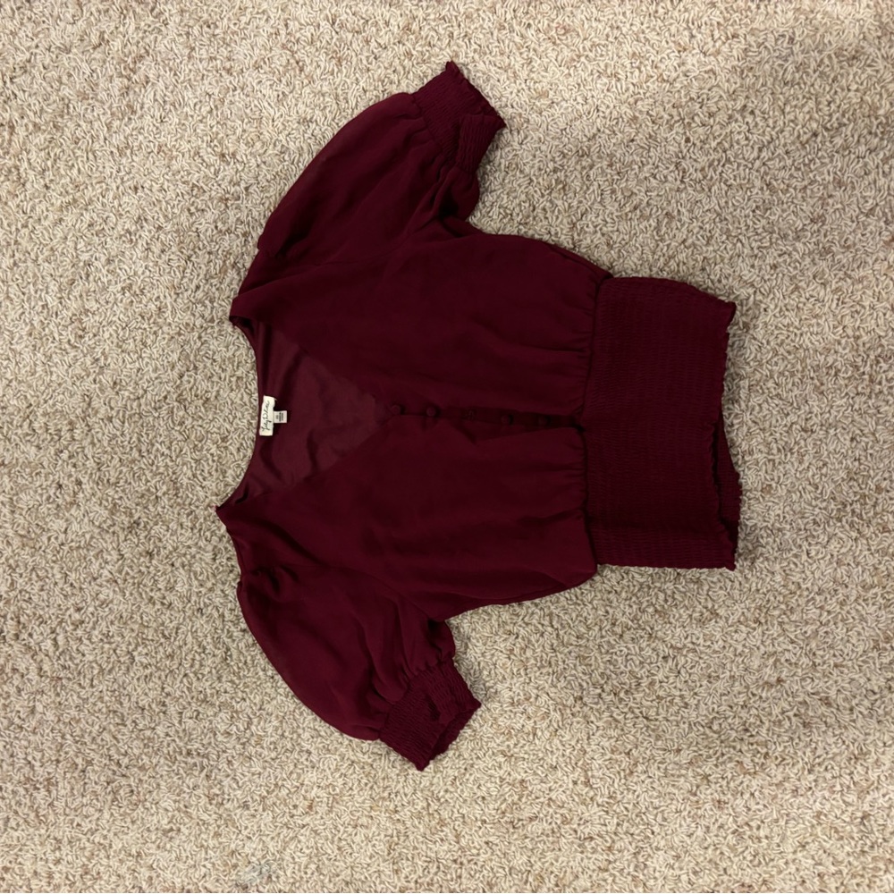 Lily White Burgundy Blouse